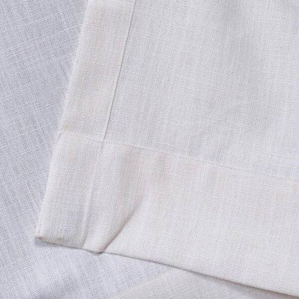 Rice White Heavy Faux Linen Grommet Single Panel Curtain 50 x 96, image 5