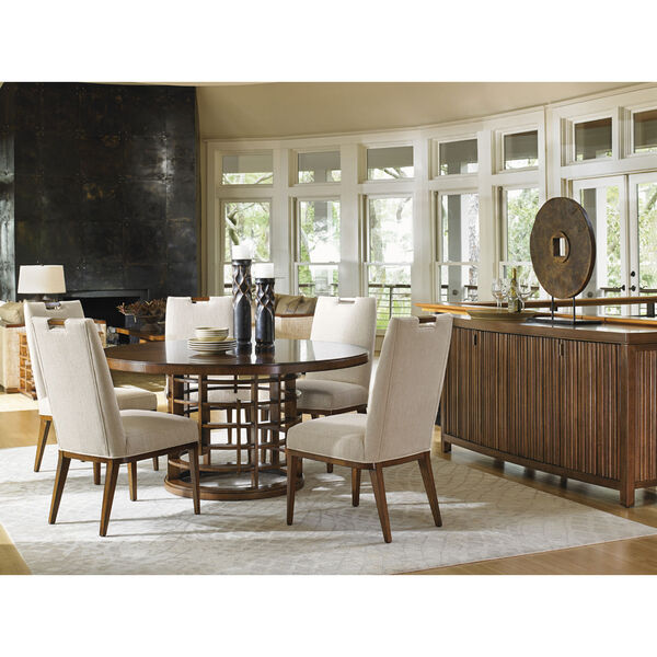 Island Fusion Brown Meridien Round Dining Table with Wooden Top, image 3