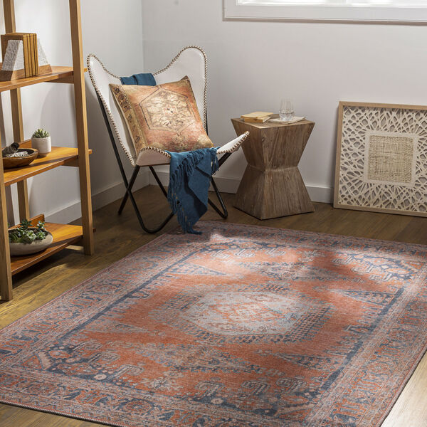 Colin Orange, Blue and Brown Rectangular: 9 Ft. 3 In. x 12 Ft. Area Rug, image 2
