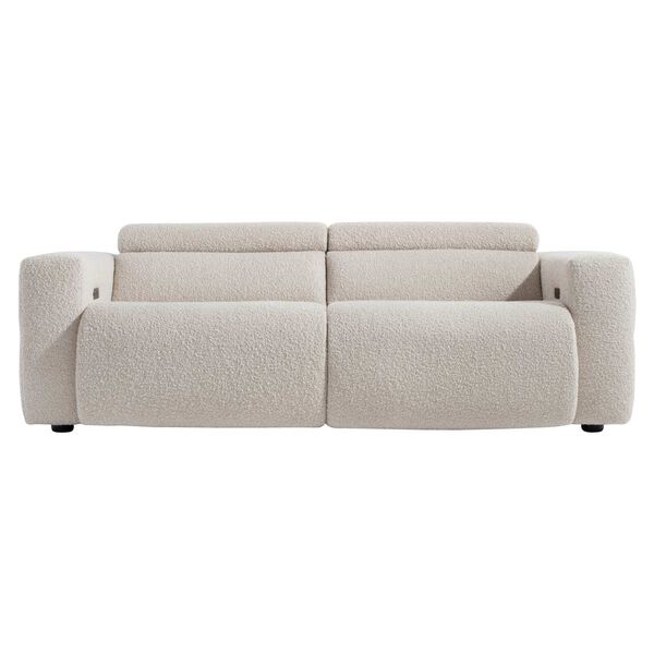 Lucca White and Black Fabric Power Motion Sofa, image 3