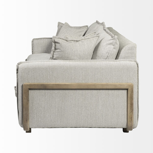 Roy I Frost Gray Upholstered Three Seater Sofa, image 4