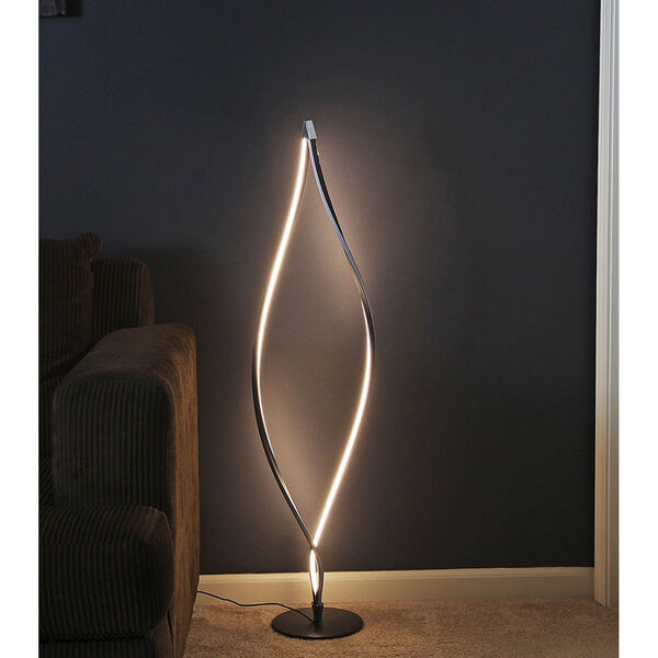 Twist Black Two-Light Integrated LED Floor Lamp, image 4