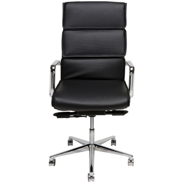 Lucia Matte Black and Silver High Back Office Chair, image 2