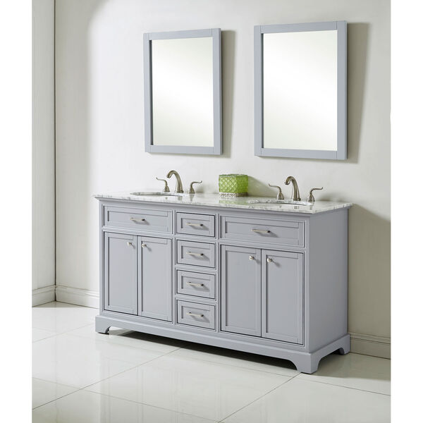Americana Light Gray 60-Inch Vanity Sink Set, image 4