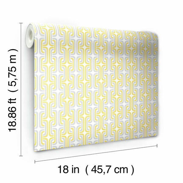 Yellow Mod Lattice Peel and Stick Wallpaper, image 6
