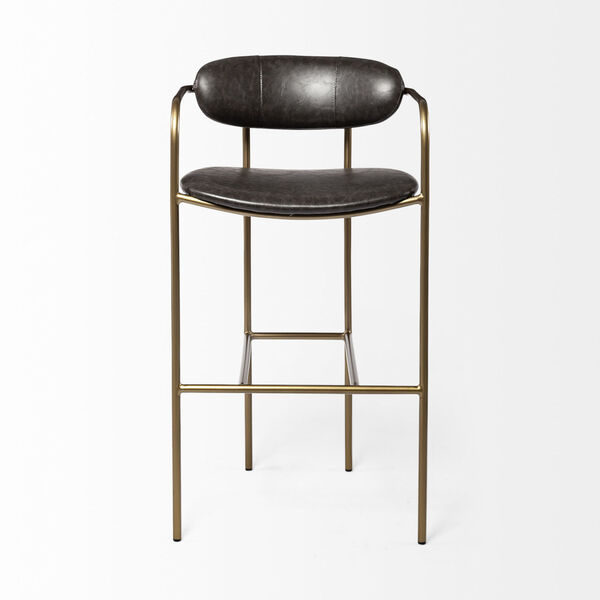 Parker Brown and Gold Bar Height Stool, image 2