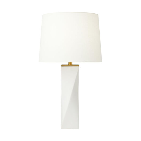 Lagos White Leather One-Light Table Lamp, image 3