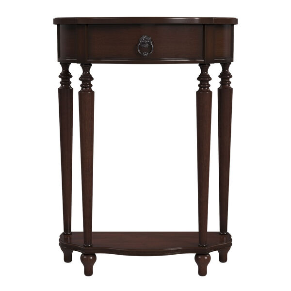Ashby Cherry Demilune Console Table with Storage, image 2