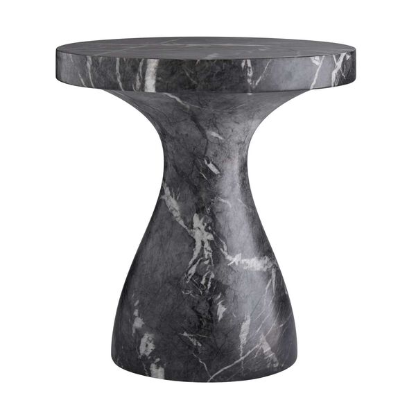 Serafina Black Faux Marble Accent Table, image 1