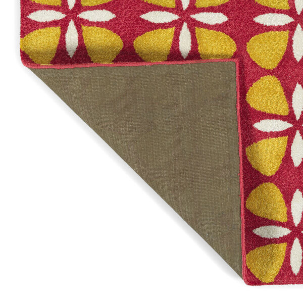 Peranakan Tile Red and Yellow Indoor/Outdoor Rug, image 4