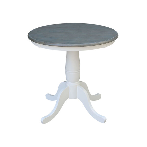 San Remo White and Heather Gray 30-Inch Round Top Pedestal Table With Chairs, Three-Piece, image 4