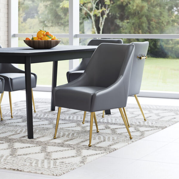 Madelaine Gray and Gold Dining Chair, image 2