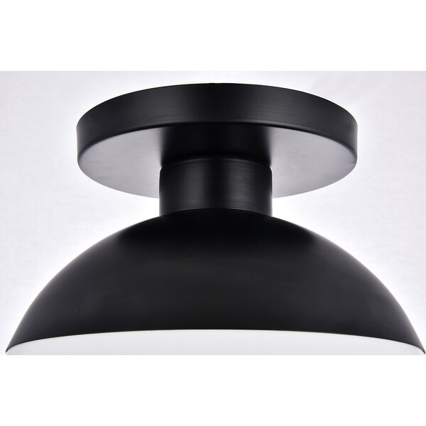 Eclipse Black and Frosted White 12-Inch One-Light Semi-Flush Mount, image 5
