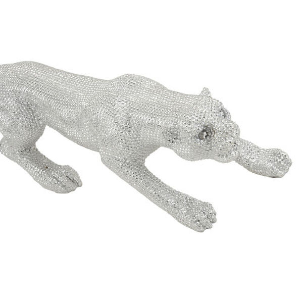 Silver Polystone Leopard Sculpture, image 5