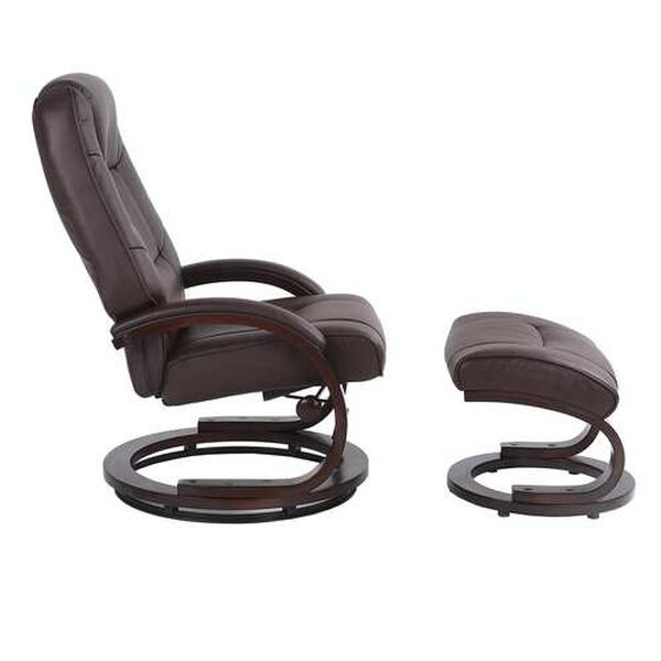 Sundsvall Brown and Chocolate Air Leather Recliner with Ottoman, Set of 2, image 3