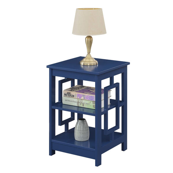 Town Square Cobalt Blue End Table with Shelves, image 2