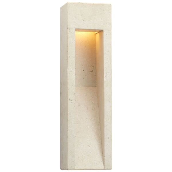 Tribute Tall Sconce in Travertine by Kelly Wearstler, image 1