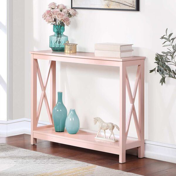 Oxford Blush Pink Console Table with Shelf, image 2