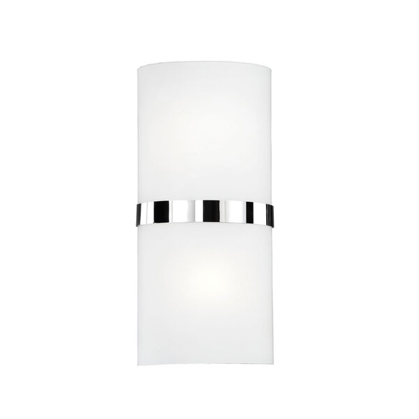 Chrome 13-Inch One-Light LED Sconce with White Opal Glass, image 1