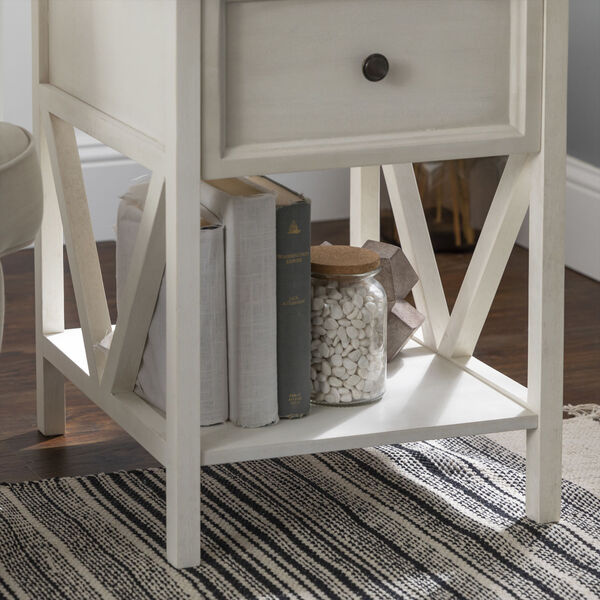 Natalee Gray and White One Drawer Side Table, image 5