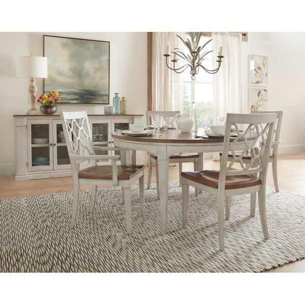 Montebello Danish White and Carob Brown Round Dining Table, image 3