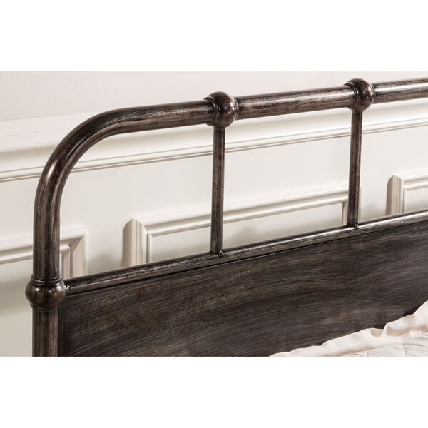 Grayson Rubbed Black Queen Complete Bed With Rails, image 3