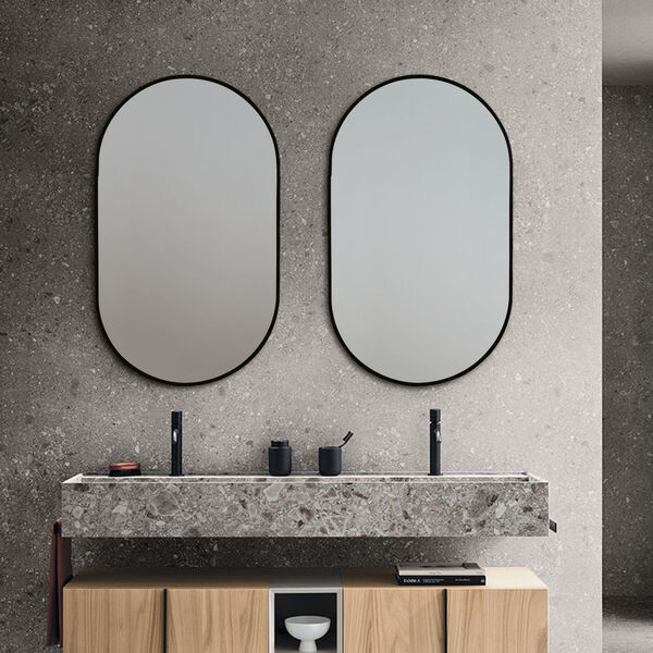 Khristy Black 24 x 39-Inch Framed Oval Wall Mirror, image 2