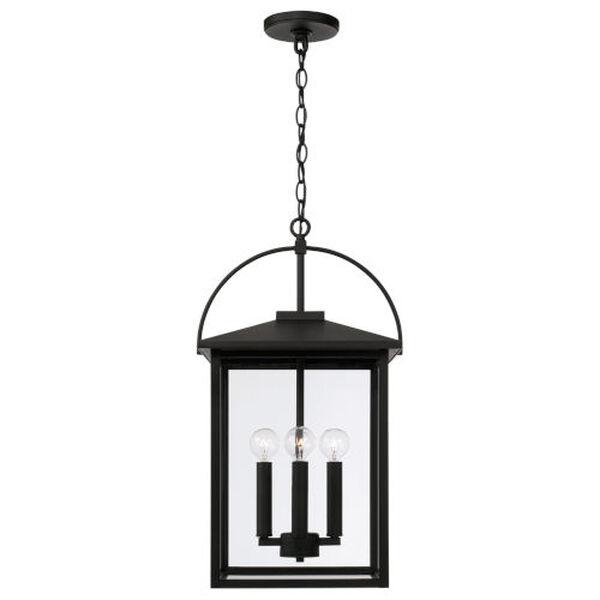 Bryson Black Four-Light Outdoor Hanging Light with Clear Glass, image 4