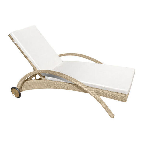 Austin Antique Beige Outdoor Chaise Lounge with Cushion, image 1
