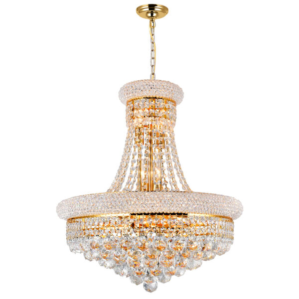 Empire Gold 14-Light Chandelier with K9 Clear Crystal, image 1
