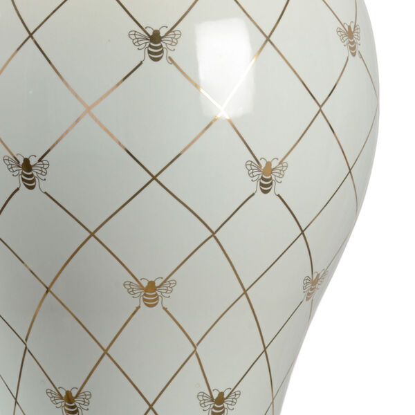 Shayla Copas Frostwork Glaze and Metallic Gold One-Light Ginger Jar Table Lamp, image 3