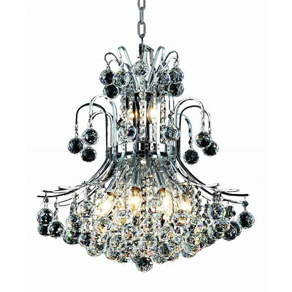 Toureg Chrome Ten-Light 19-Inch Chandelier with Royal Cut Clear Crystal, image 1