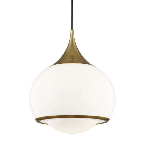 Reese Aged Brass 14-Inch One-Light Pendant, image 1