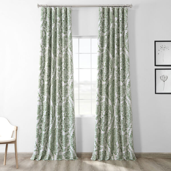 Tea Time Green 96 x 50-Inch Blackout Curtain Single Panel, image 1