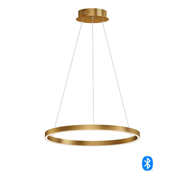 Groove Gold 24-Inch LED Pendant, image 1