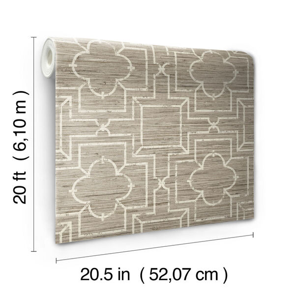 Quatrefoil Trellis Neutral Peel and Stick Wallpaper, image 4