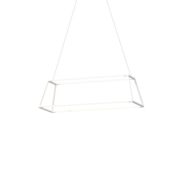 Z-Bar Matte White 40-Inch Soft Warm LED Rectangle Pendant, image 2