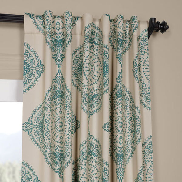 Henna Teal 108 x 50-Inch Blackout Curtain Single Panel, image 3