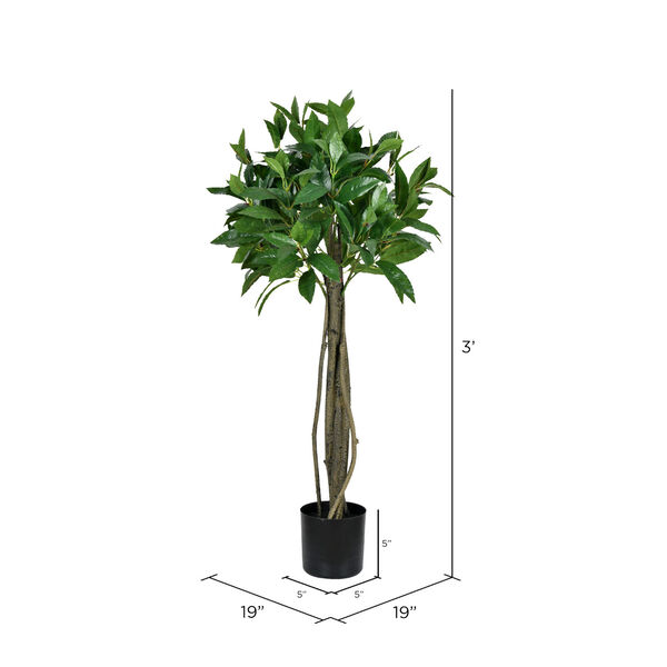 Green Potted Bay Leaf Topiary with 252 Leaves, image 2