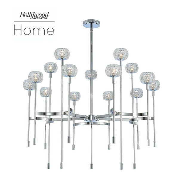 The Hollywood Reporter Mae Chrome 15-Light LED Chandelier, image 1