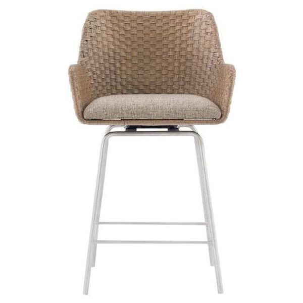 Logan Square Meade Natural, Gray and Stainless Steel Counter Stool, image 3