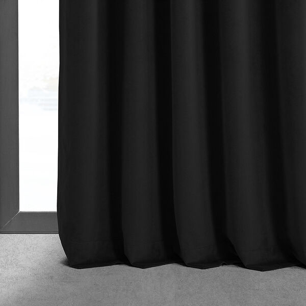 Signature Warm Black Blackout Velvet Pole Pocket Single Panel Curtain, 50 X 84, image 13