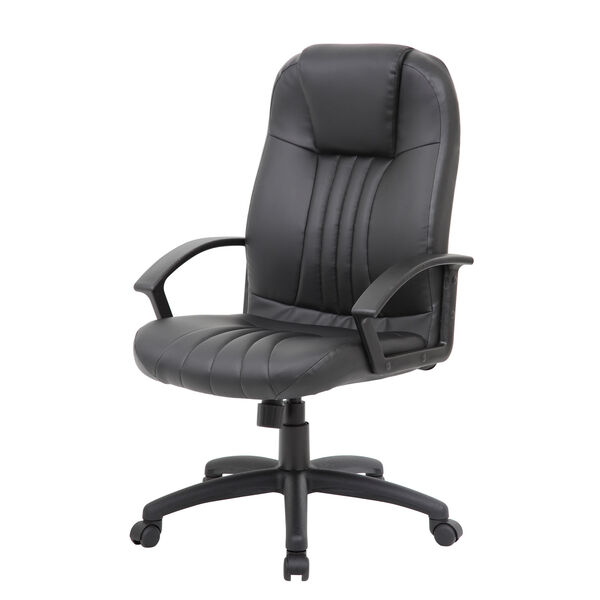 Boss Black High Back Leather Plus Chair, image 2