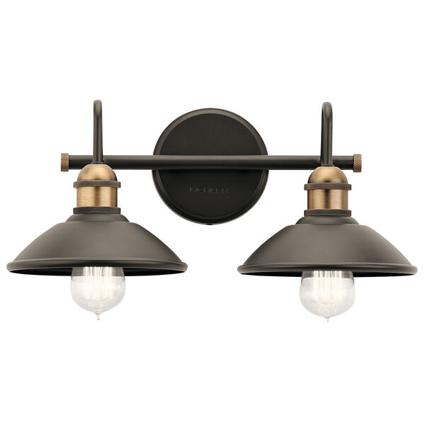 Clyde Olde Bronze 17-Inch Two-Light Bath Light, image 1