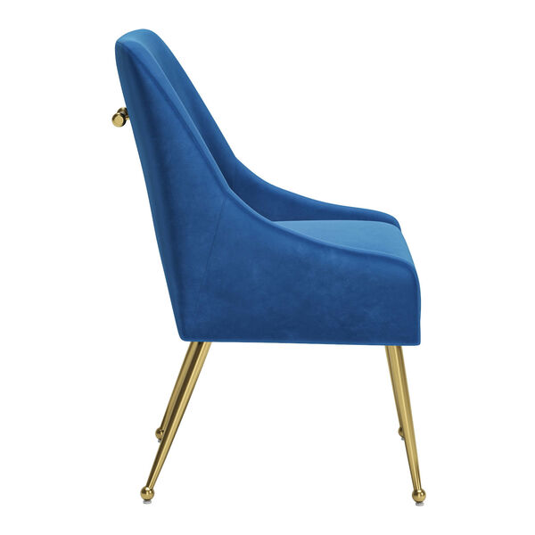 Madelaine Navy and Gold Dining Chair, image 3