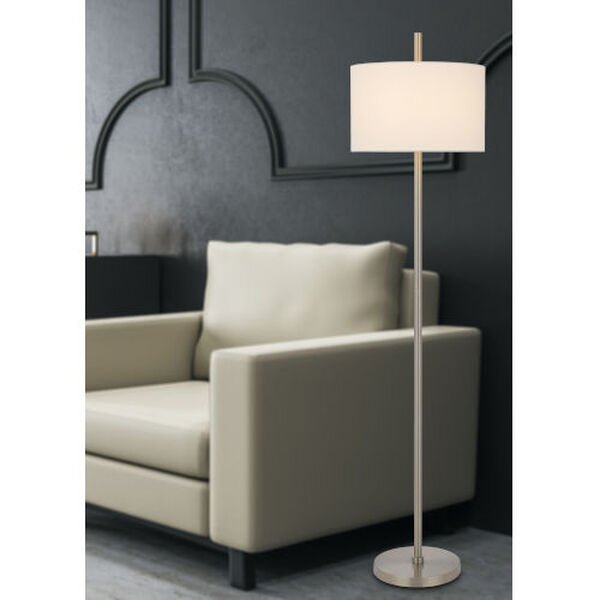 Roanne Brushed Steel One-Light Floor Lamp, image 3