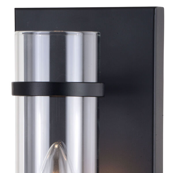 Bari Matte Black Four-Inch One-Light Wall Sconce with Clear Cylinder Glass, image 6