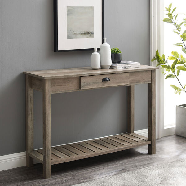 48-Inch Country Style Entry Console Table - Gray Wash, image 2