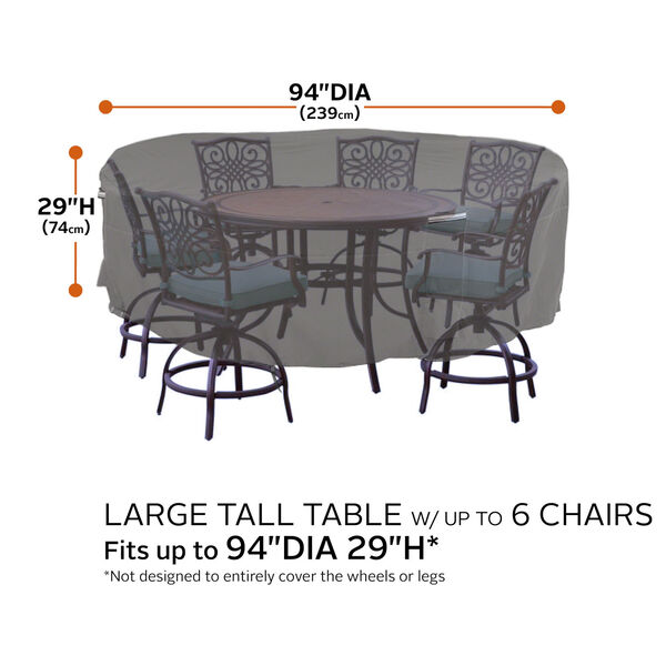 Maple Dark Taupe Round Patio Table and Chair Set Cover, image 4