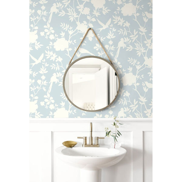 Lillian August Luxe Haven Blue Mono Toile Peel and Stick Wallpaper, image 3